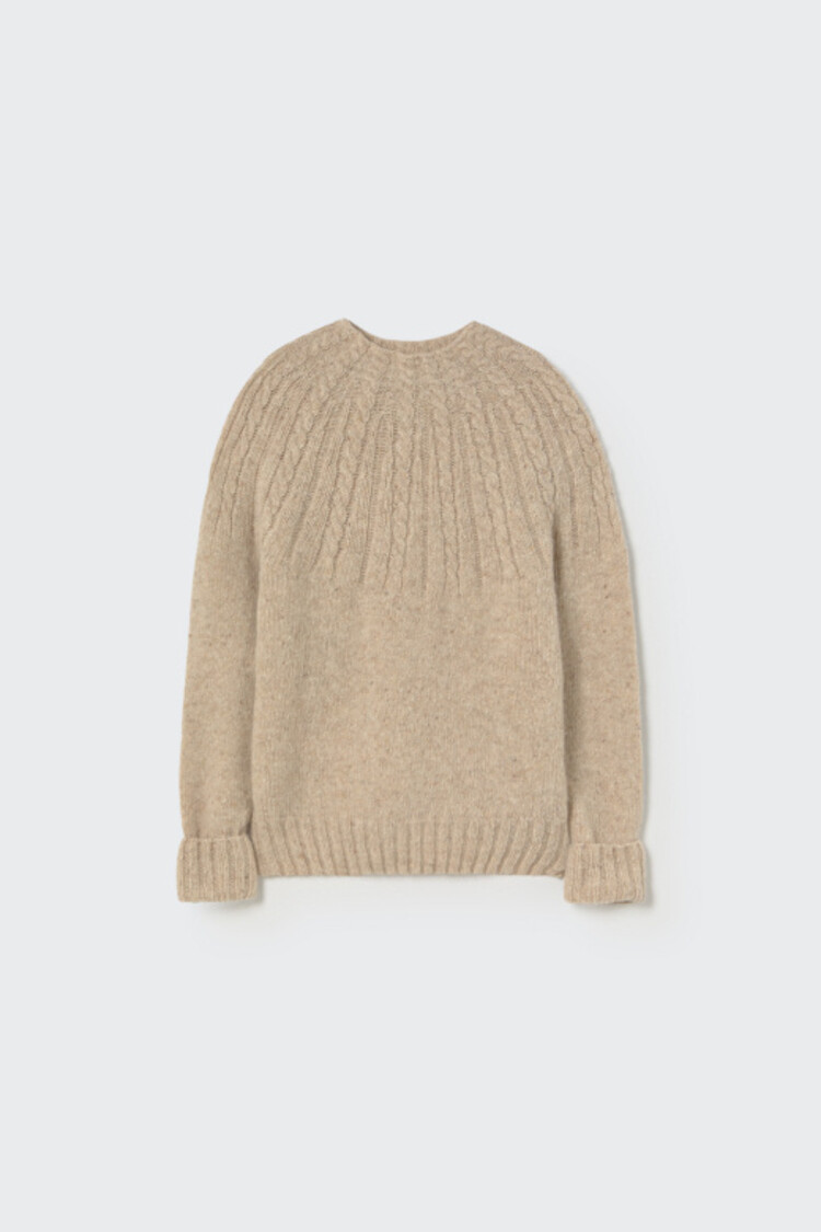 COZMO Carmen Mock Neck Sweater - Stone
