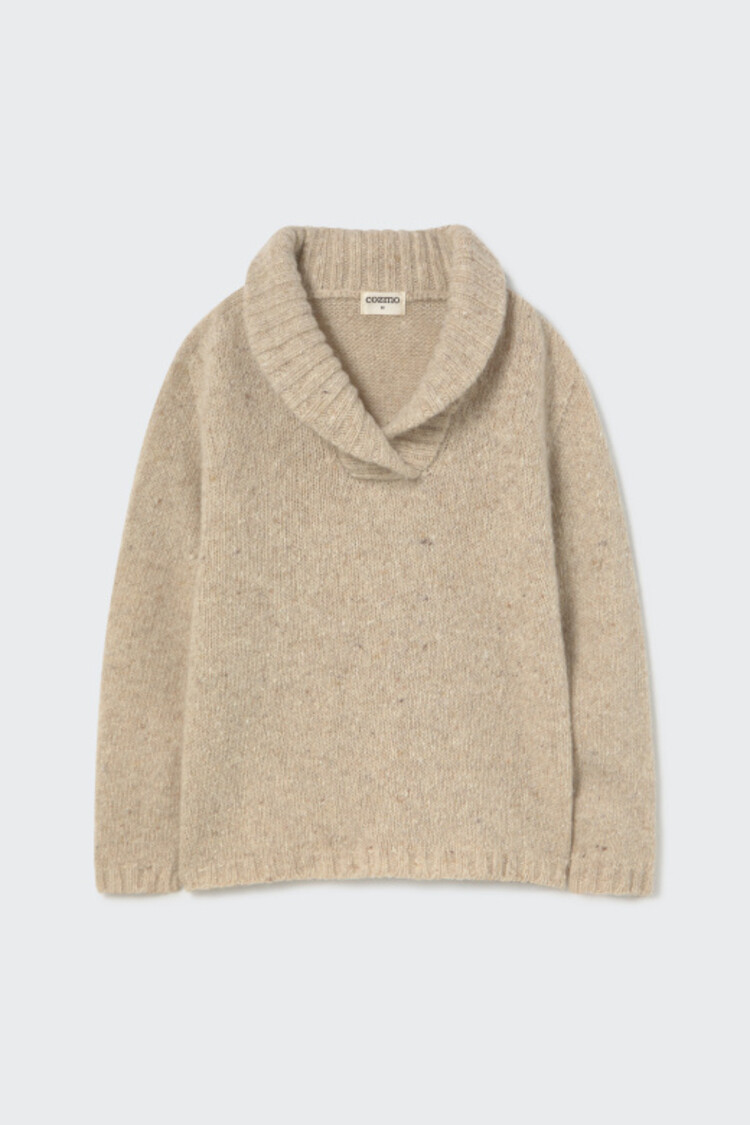 COZMO Palermo Collar Sweater - Stone