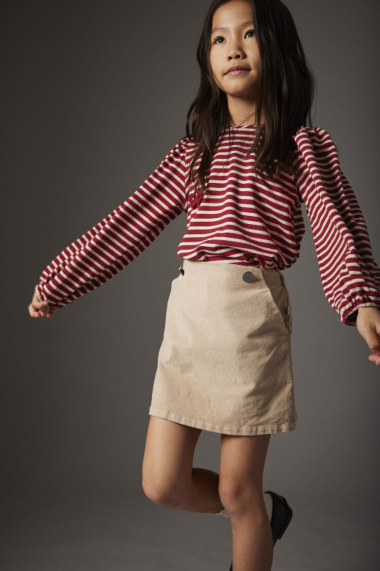 COZMO Pampa Striped Fleece T-shirt - Burgundy