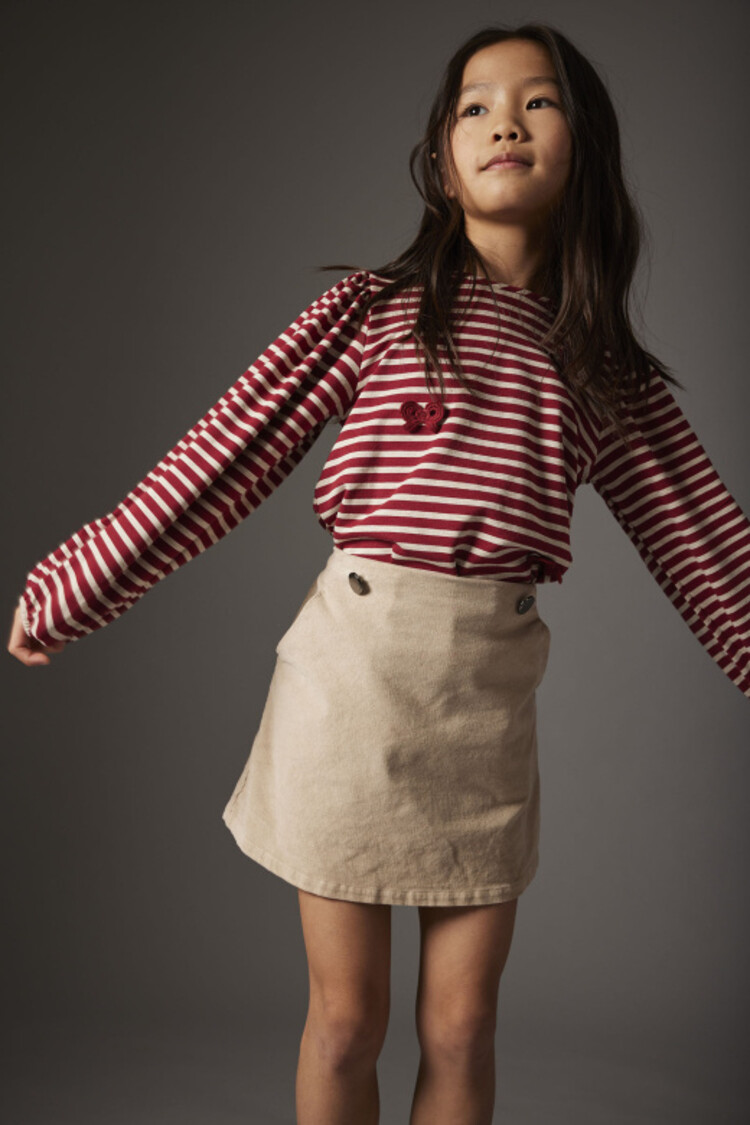 COZMO Pampa Striped Fleece T-shirt - Burgundy