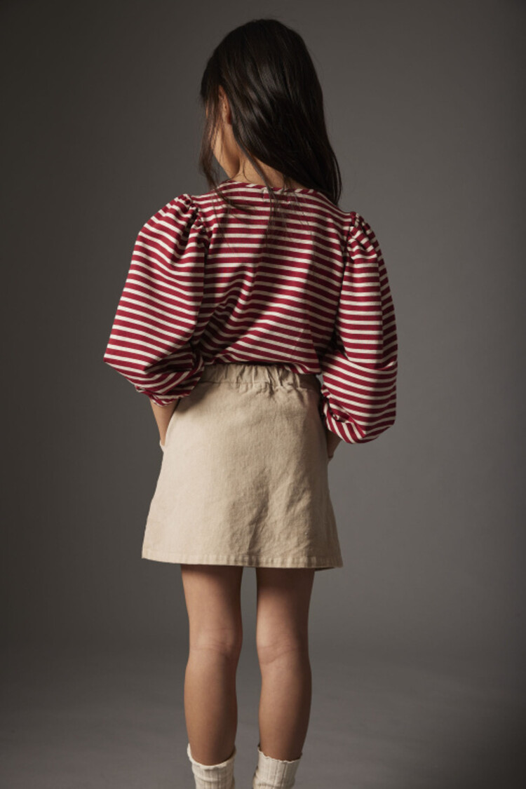 COZMO Pampa Striped Fleece T-shirt - Burgundy