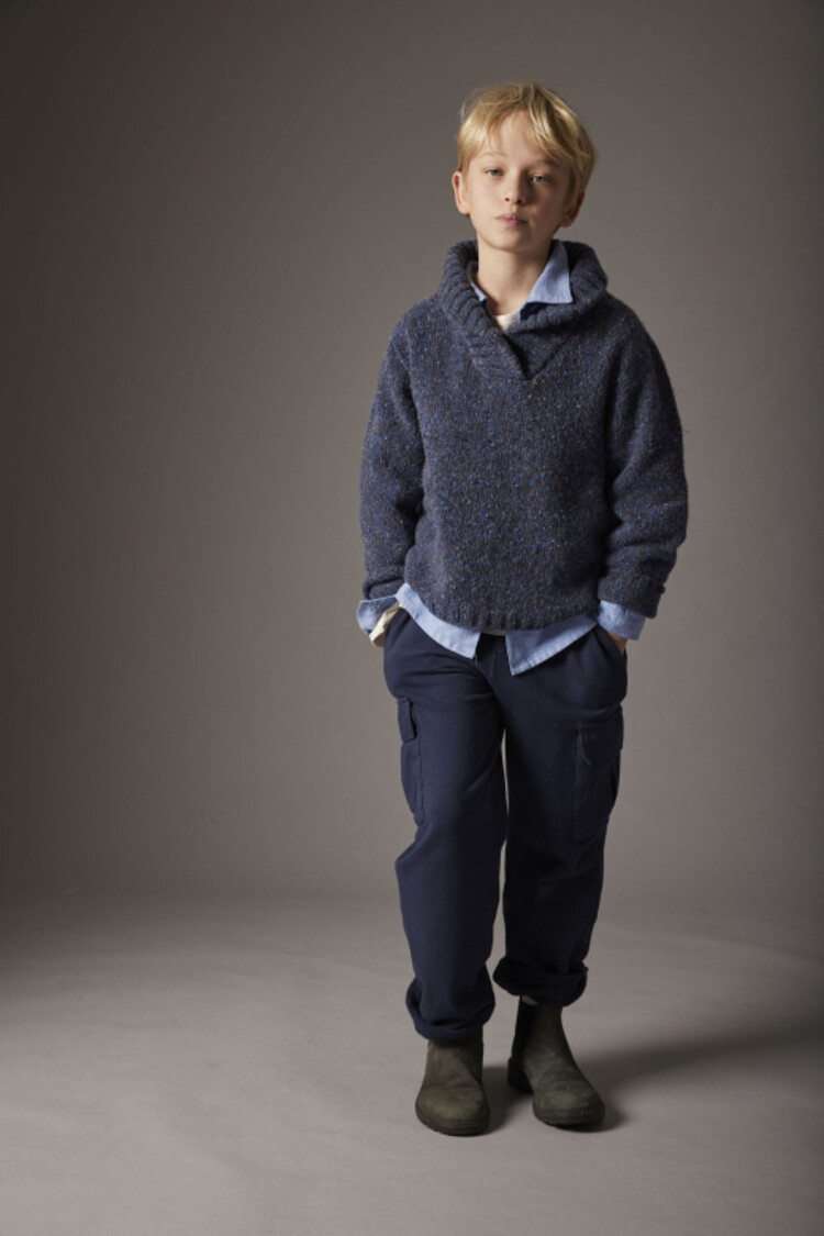 COZMO Palermo Collar Sweater - Blue