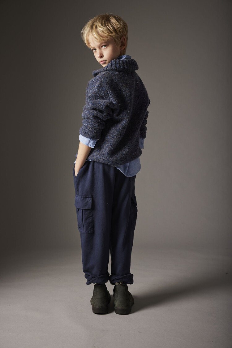 COZMO Palermo Collar Sweater - Blue