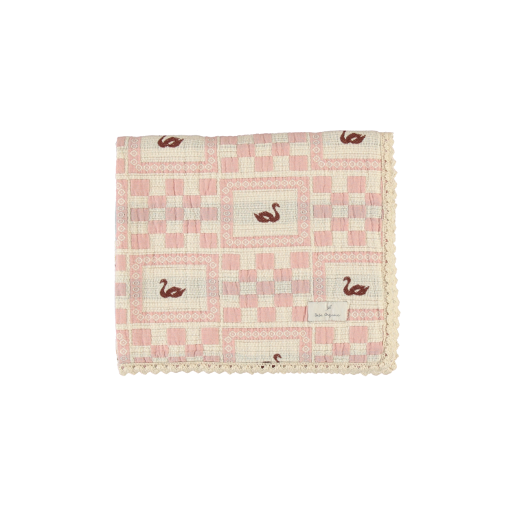 Bebe Organic Swan Blanket - Swan Rose Patchwork