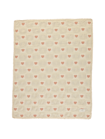 Bebe Organic Heart Blanket - Heart Mauve Patchwork Baby