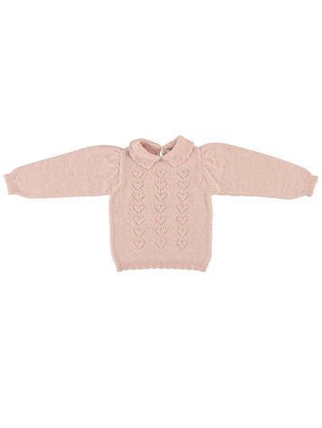Bebe Organic Monna Sweater - Heart Pink