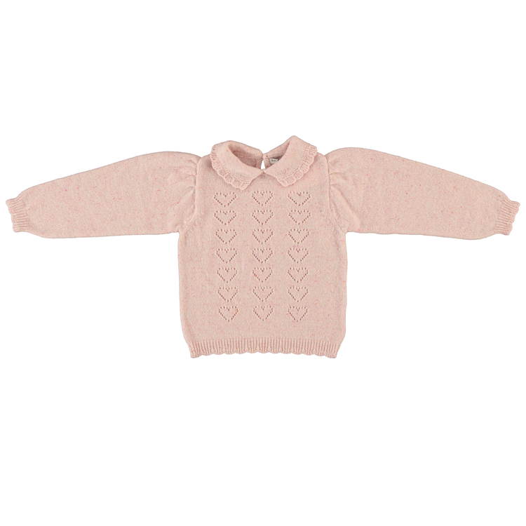 Bebe Organic Monna Sweater - Heart Pink