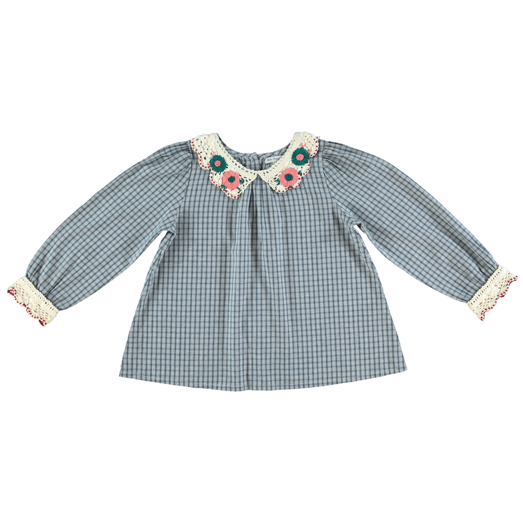 Bebe Organic Rhea Blouse - Blue Check
