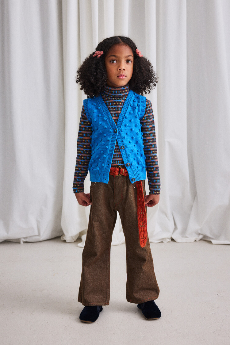 Misha & Puff Auggie Popcorn Vest - Cerulean