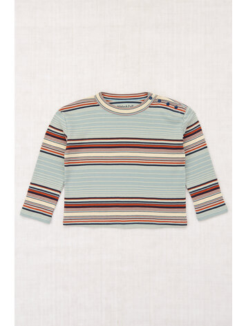Misha & Puff Long Sleeve Boxy Top - Overcast Patio Stripe