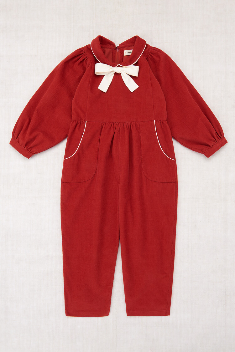 Misha & Puff Corduroy Long Sleeve Zora Jumpsuit - Garnet