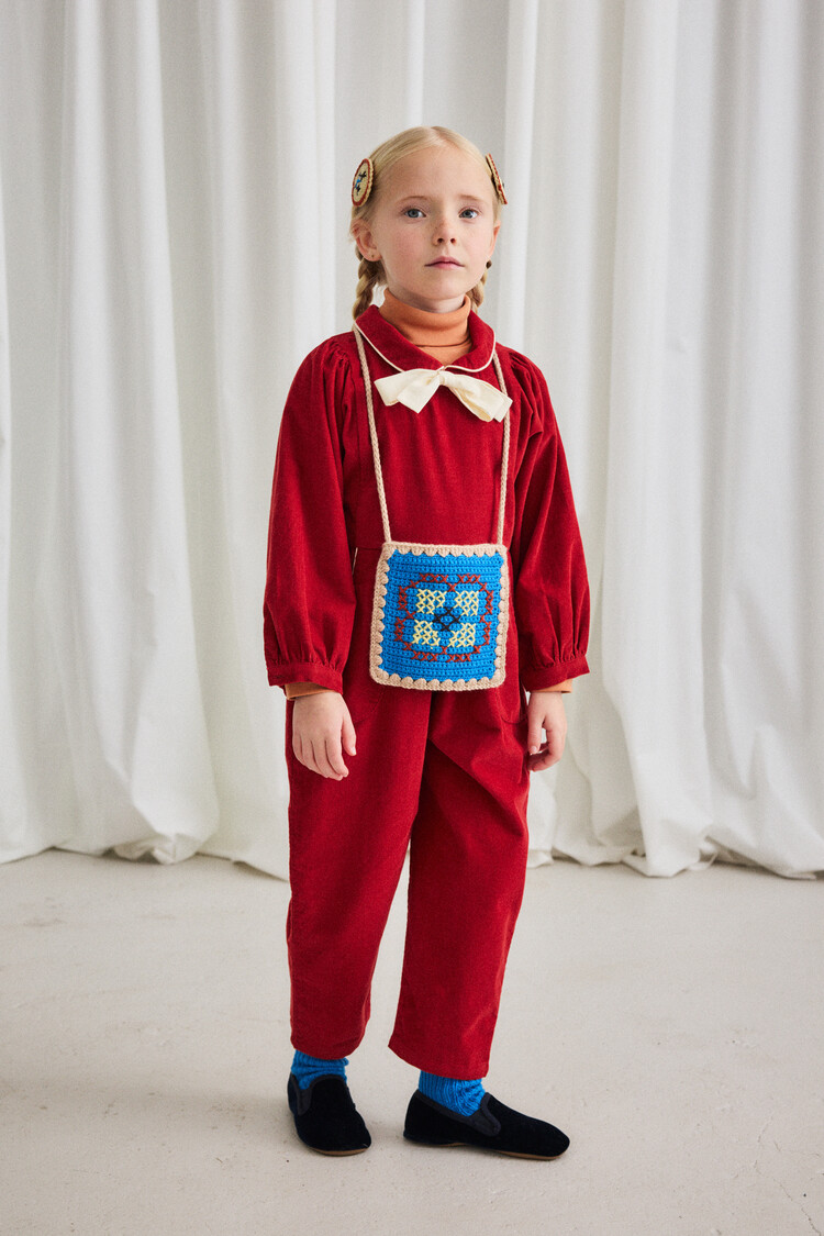 Misha & Puff Corduroy Long Sleeve Zora Jumpsuit - Garnet