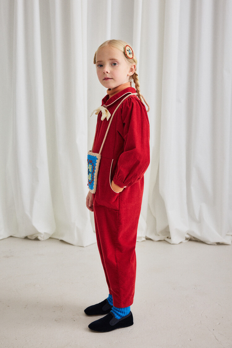 Misha & Puff Corduroy Long Sleeve Zora Jumpsuit - Garnet