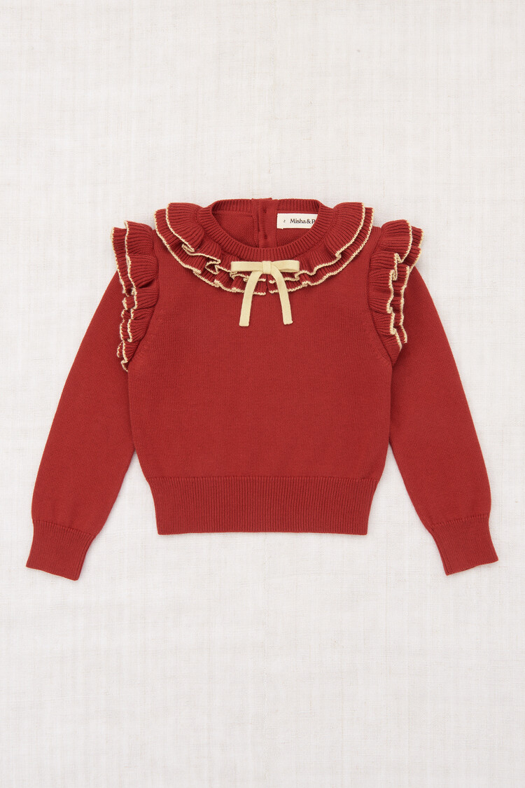 Misha & Puff Long Sleeve Cotswolds Ondine Top - Garnet