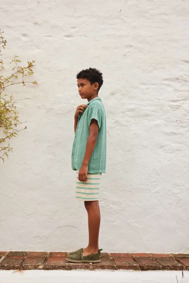 Bebe Organic Arthur Shorts - Aquamarine Stripe