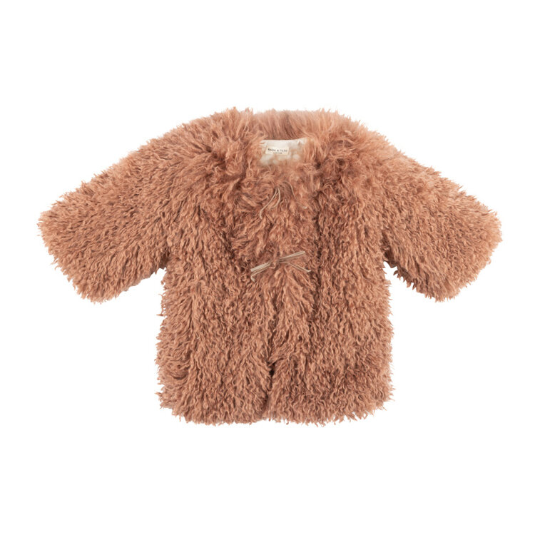 Babe & Tess Funny Coat - Old Rose Funky Fur