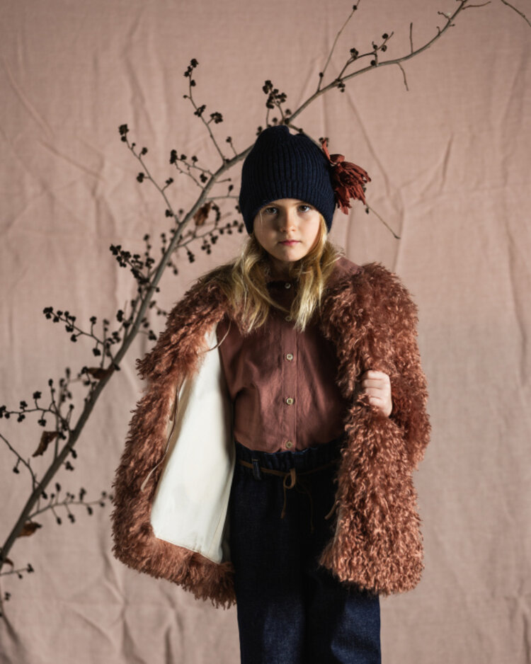 Babe & Tess Funny Coat - Old Rose Funky Fur