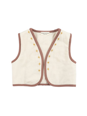 Babe & Tess Stars Gilet - Naturale Luxury Cotton