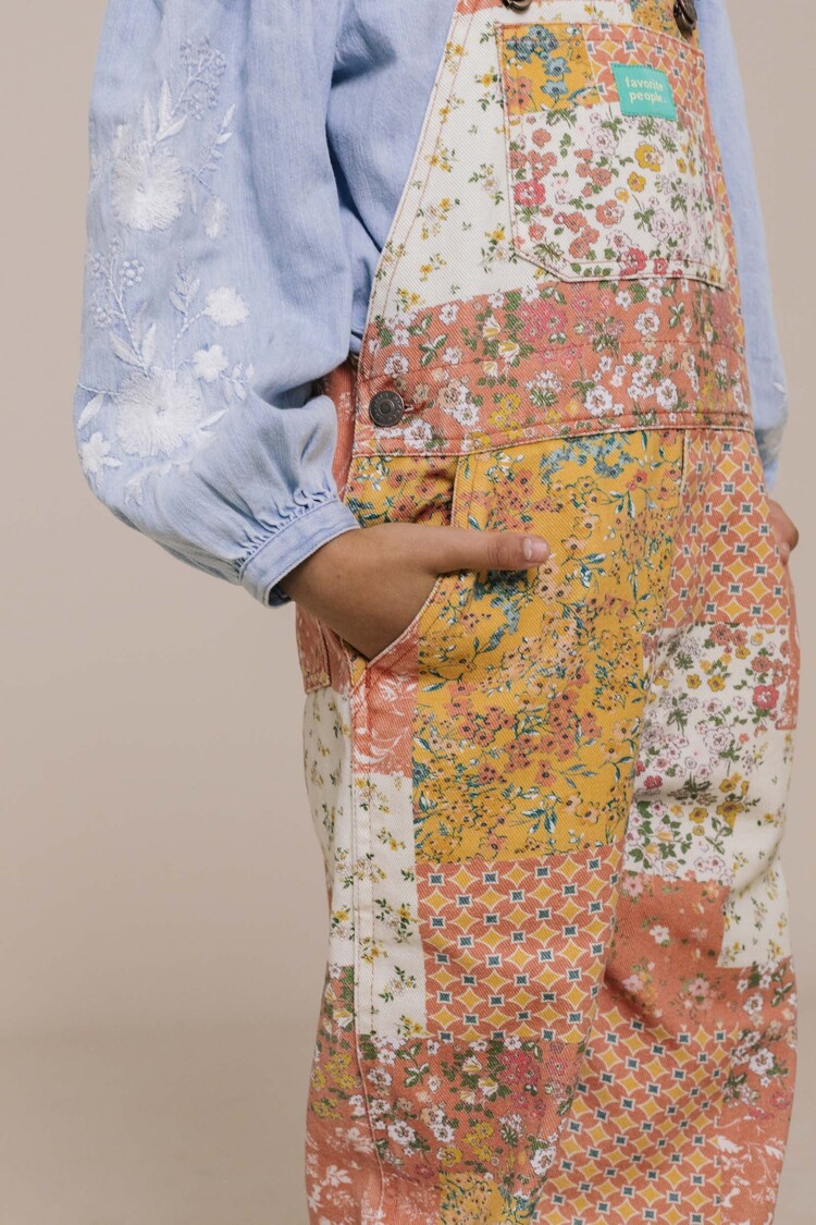 Favorite People Romaria Overall - Orange/White/Yellow