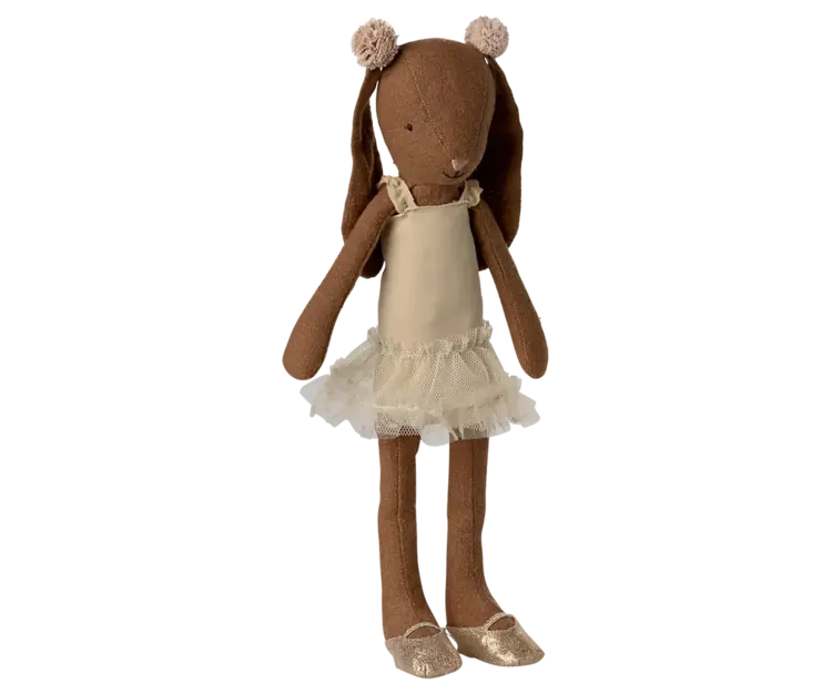 Maileg Bunny Size 2, Chocolate Brown - Ballet Suit And Skirt Cream