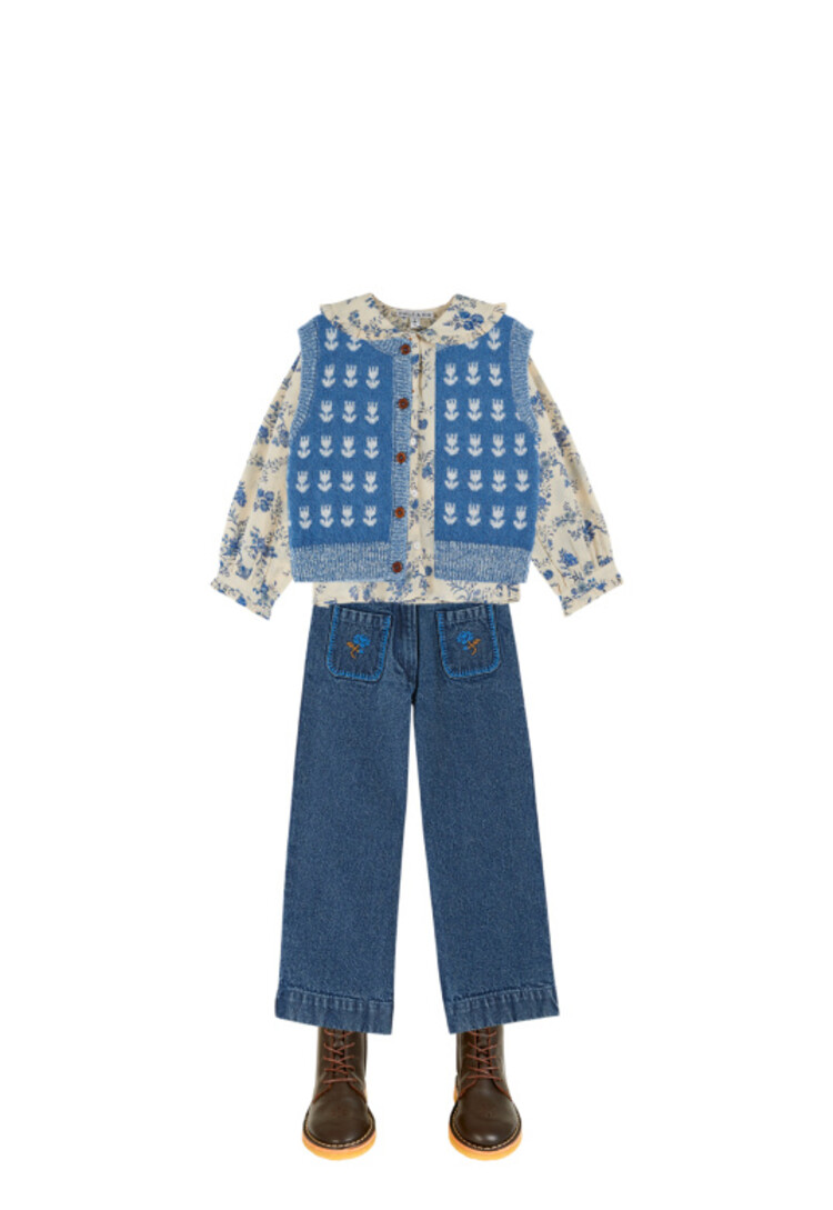 Emile et ida Pantalon Brodee - Denim