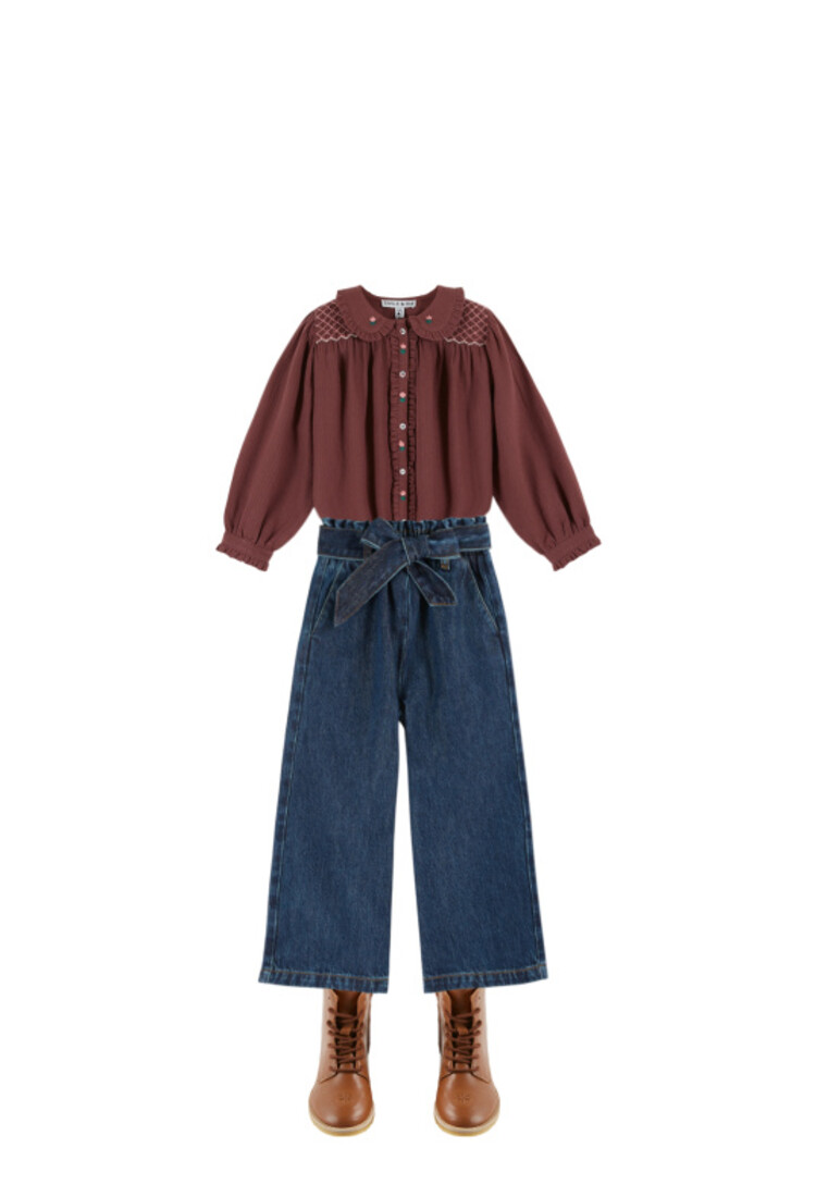 Emile et ida Blouse Smockee - Violine