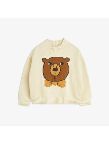 Mini Rodini Bear Intarsia Knit Sweater - White