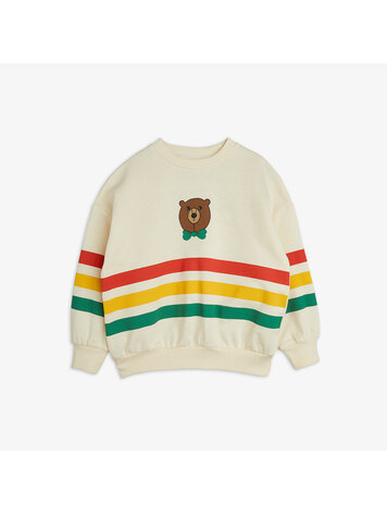 Mini Rodini Bear Stripe Sweatshirt - White/Multicolor