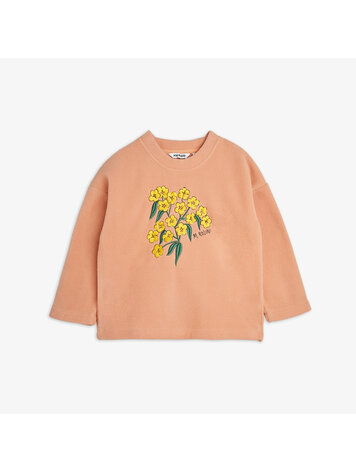 Mini Rodini Alpine Flowers EMB Double Brushed Top - Pink