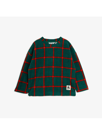 Mini Rodini Plaid AOP Fleece Longe Sleeve Top - Green