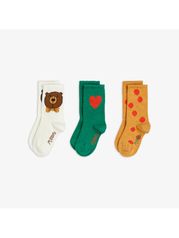 Mini Rodini Bear 3-pack socks - Multi
