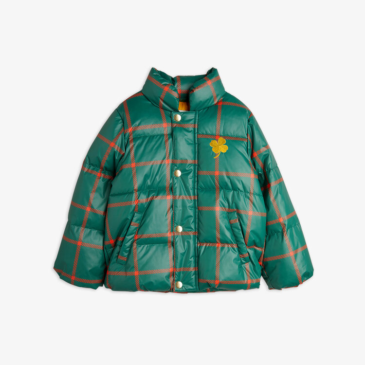 Mini Rodini Plaid AOP Citypuffer - Green