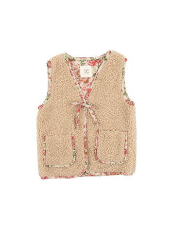 Babe & Tess Teddy Flowers Gilet - Miele Magenta Teddy Flowers