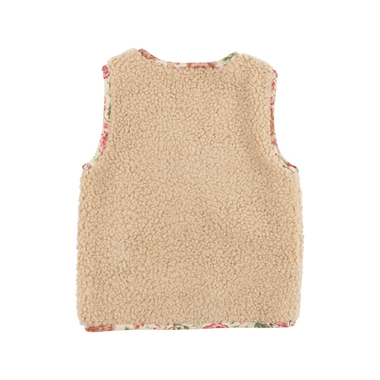 Babe & Tess Teddy Flowers Gilet - Miele Magenta Teddy Flowers