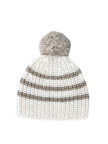 Li & Me Bastien Striped Hat - Cream/Toasted