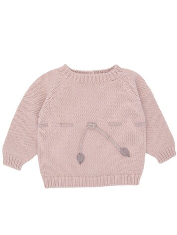 Li & Me Amelie Sweater w. Leaves - Light Pink
