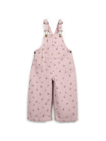 Play Up Printed Twill Jumpsuit With Strawberry Print - Rose