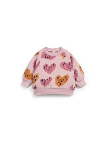 Play Up Printed Fleece Sweater - Rose