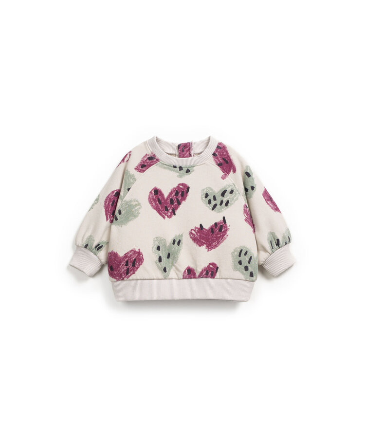 Play Up Printed Fleece Sweater - Tones