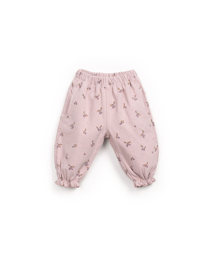 Play Up Printed Twill Trousers - Rose