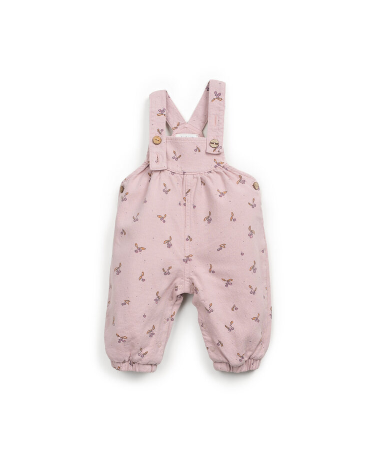 Play Up Printed Twill Jumpsuit - Rose