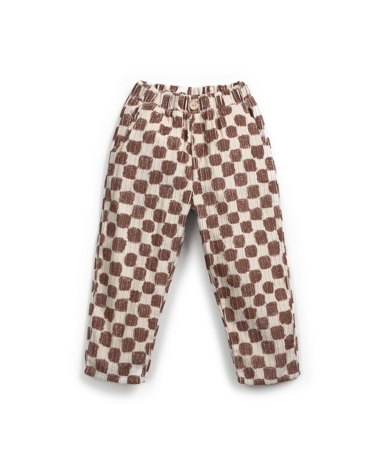 Play Up Printed Corduroy Trousers - Tones