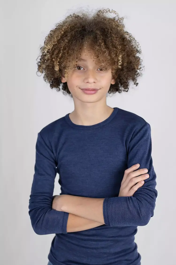 Engel Natur Children's Shirt Long Sleeved - Navy Blue