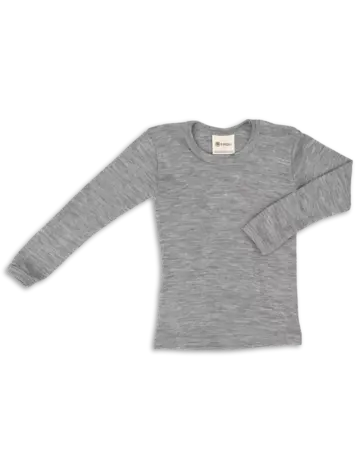 Engel Natur Children's Shirt Long Sleeved - Light Grey Mélange