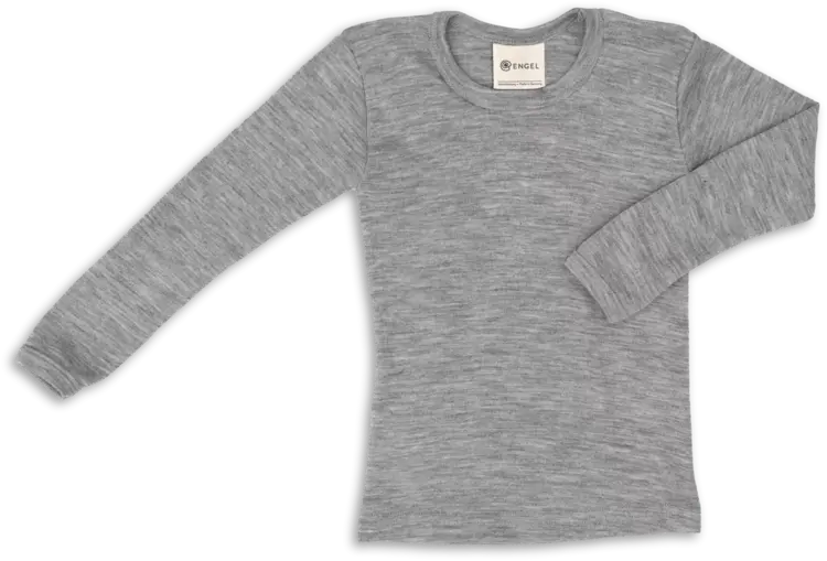 Engel Natur Children's Shirt Long Sleeved - Light Grey Mélange