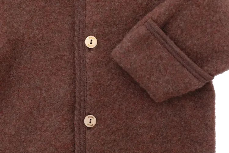 Engel Natur Hooded Overall With Buttons & Cuffs - Cinnamon Mélange