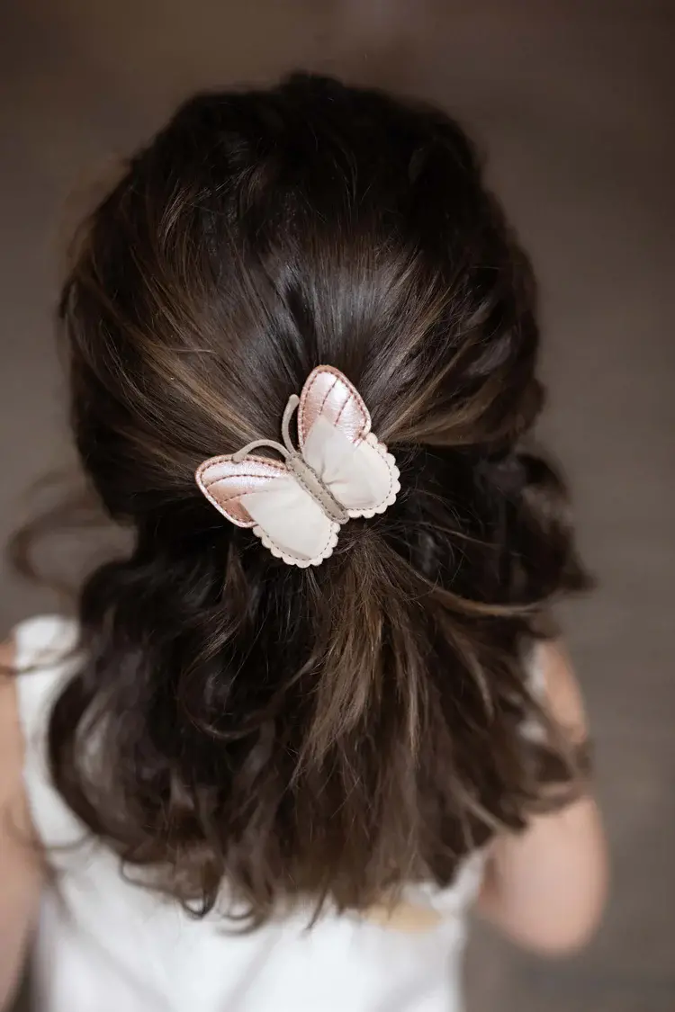 Donsje Amsterdam Qalja Clip Vlinder - Clay Metallic Leather