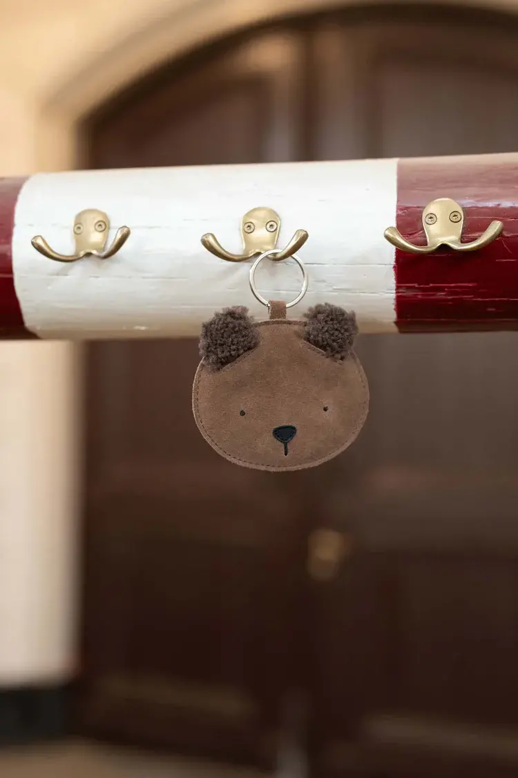 Donsje Amsterdam Sleutelhanger Bear - Teddy Brown Suede