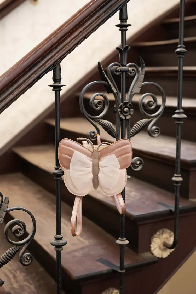 Donsje Amsterdam Axella Rugzak Vlinder - Clay Metallic Leather