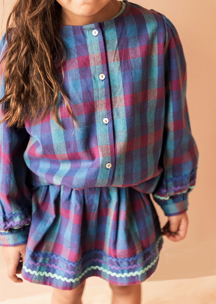 Jenest Sara Skirt - Purple Multi Check